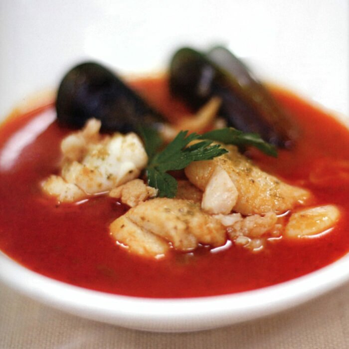 Soupe aux fruits de mer méditerranéens au Moutai
